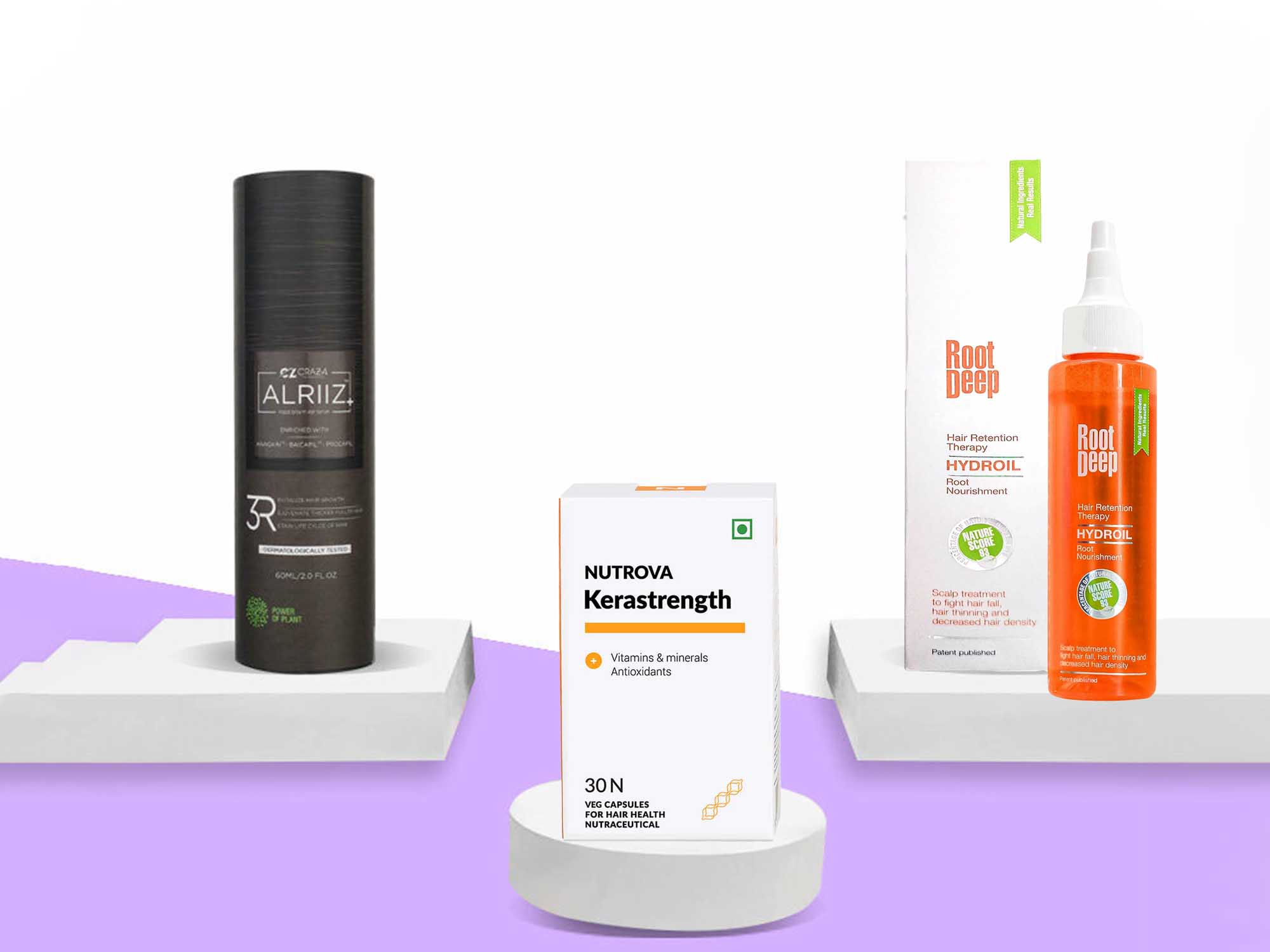 Hair Fall Treatment Kit: Alriiz, Nutrova, and Brillare