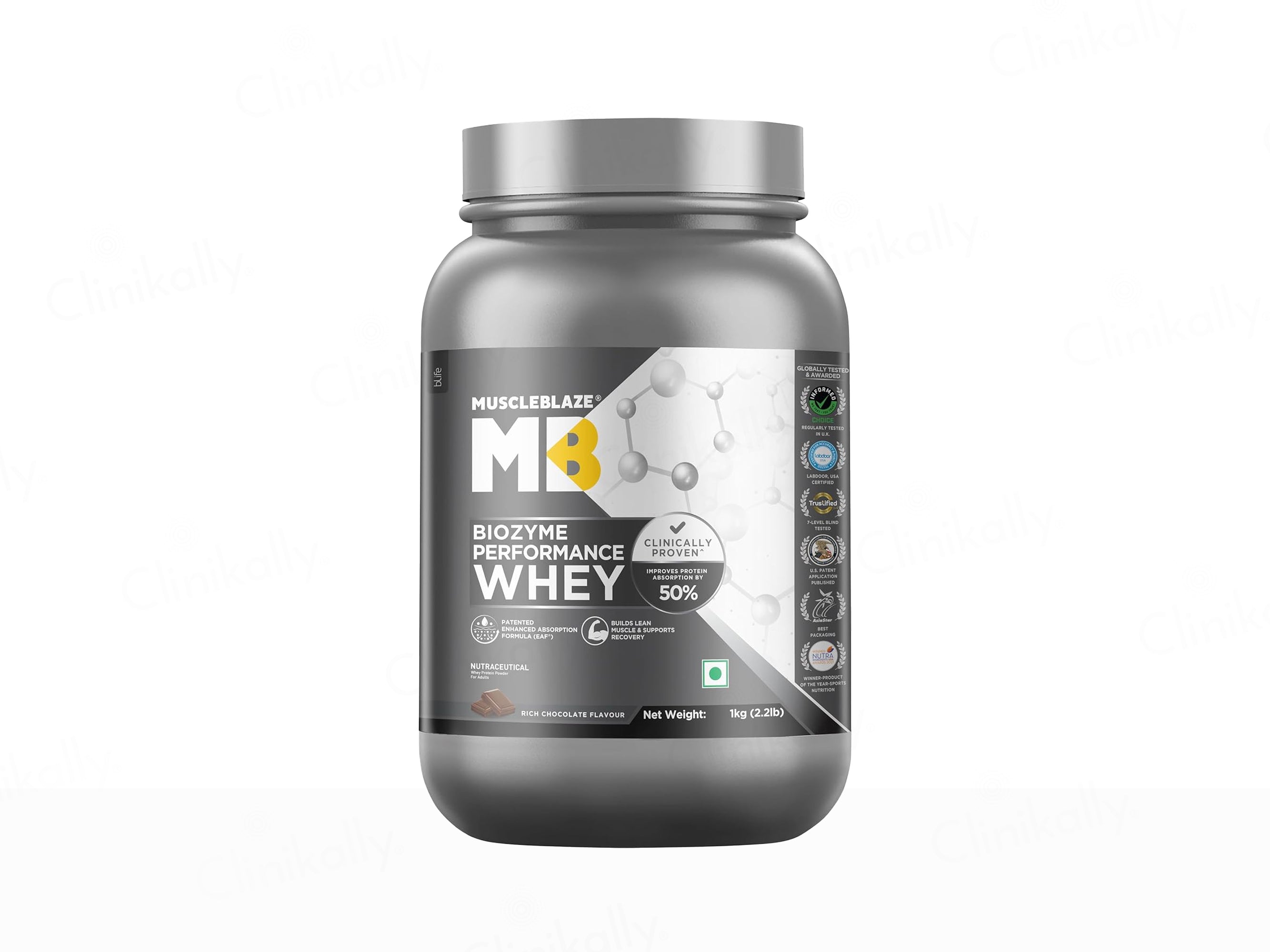 MuscleBlaze Biozyme Performance Whey Nutraceutical Powder - Rich Chocolate Flavour