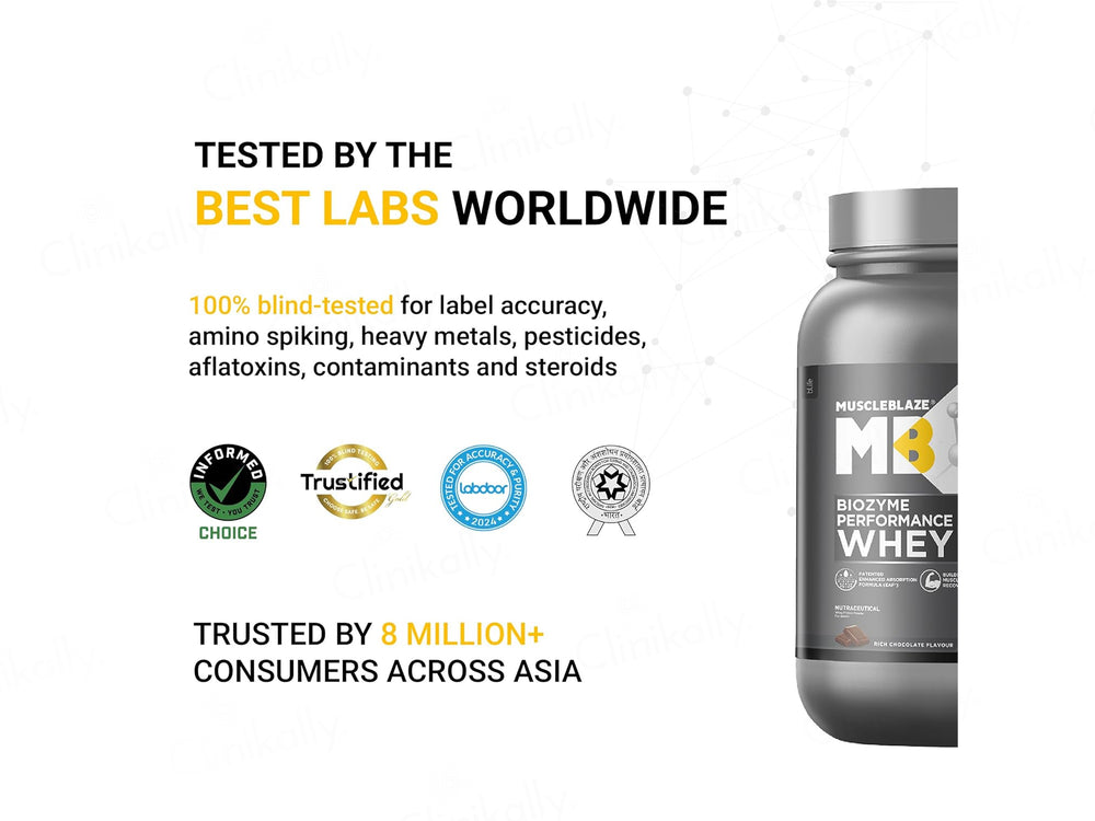 MuscleBlaze Biozyme Performance Whey Nutraceutical Powder - Rich Chocolate Flavour