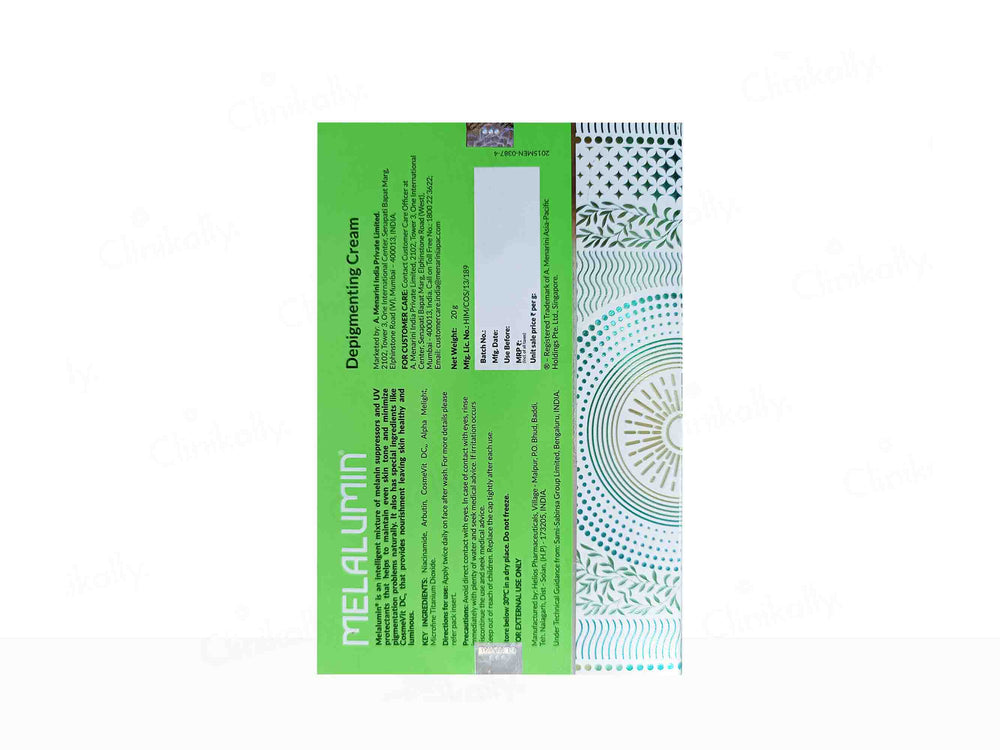 Melalumin Depigmenting Cream- Clinikally