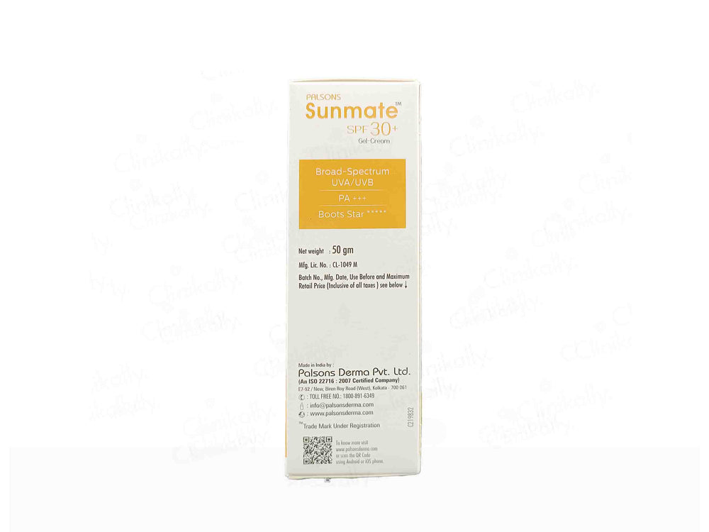 Palsons Sunmate Gel Cream SPF 30+ - Clinikally