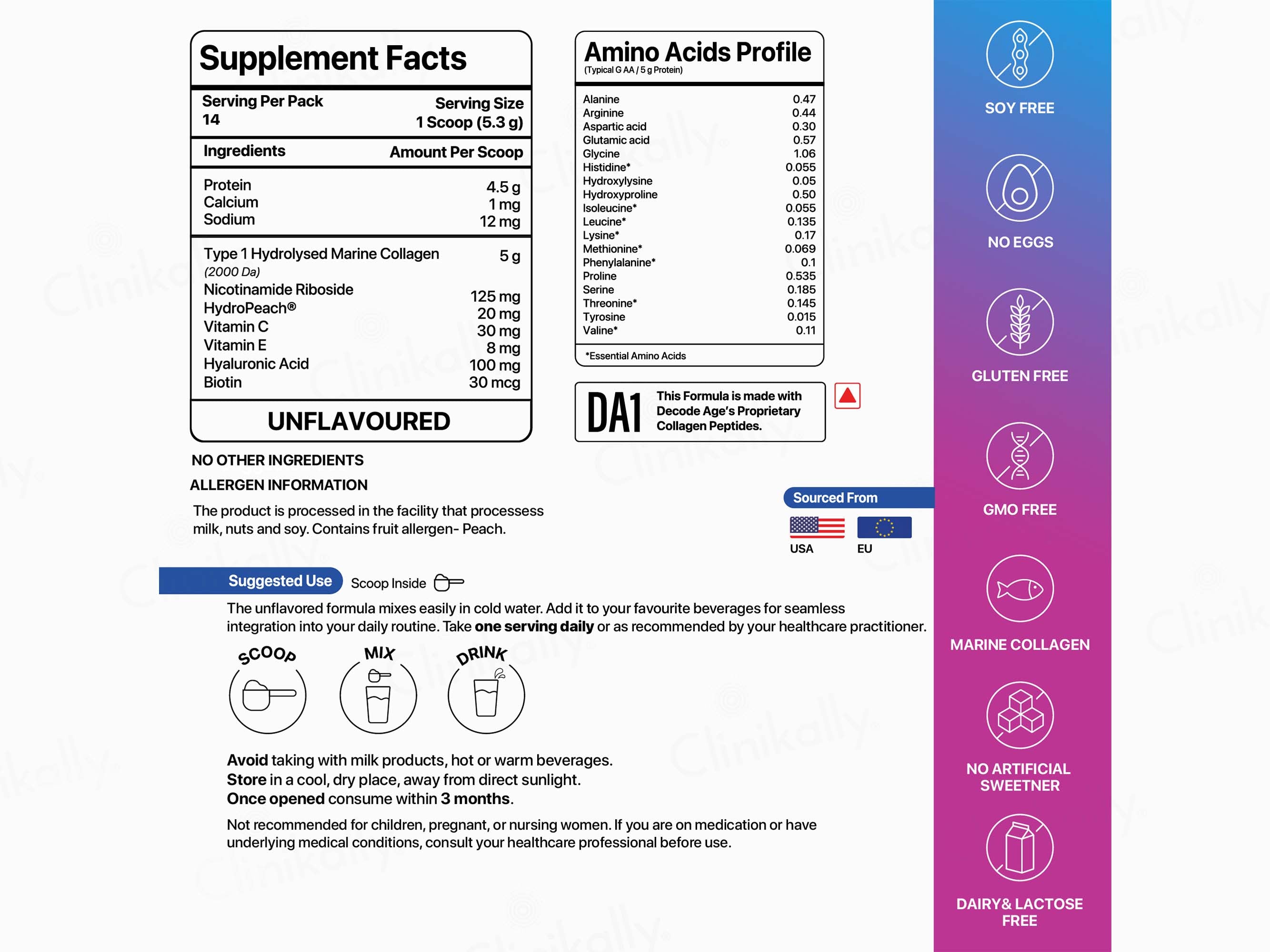 Decode Age OptiAge Premium Hydrolysed Collagen Peptides Powder