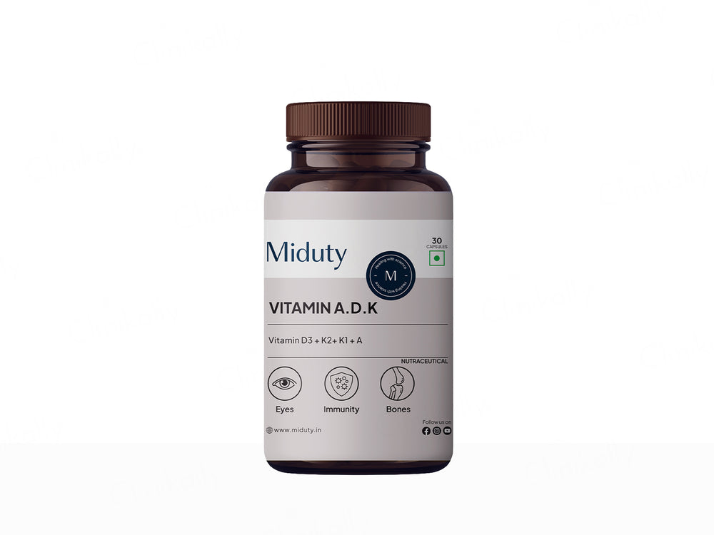 Miduty A.D.K Vitamin D3 + Vitamin K2 + Vitamin A Capsule