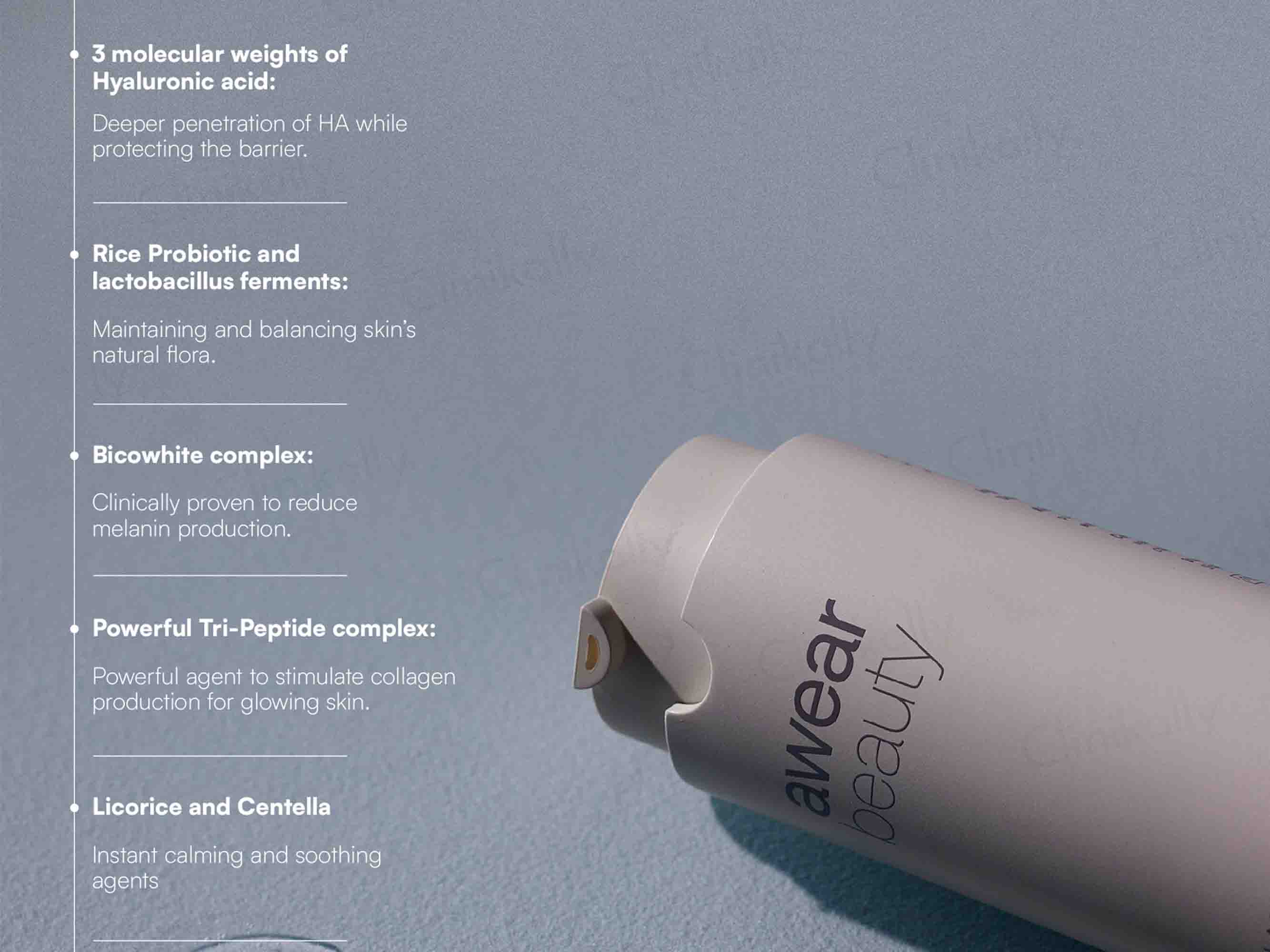 Awear Beauty Glass Skin Peptide Glow Serum