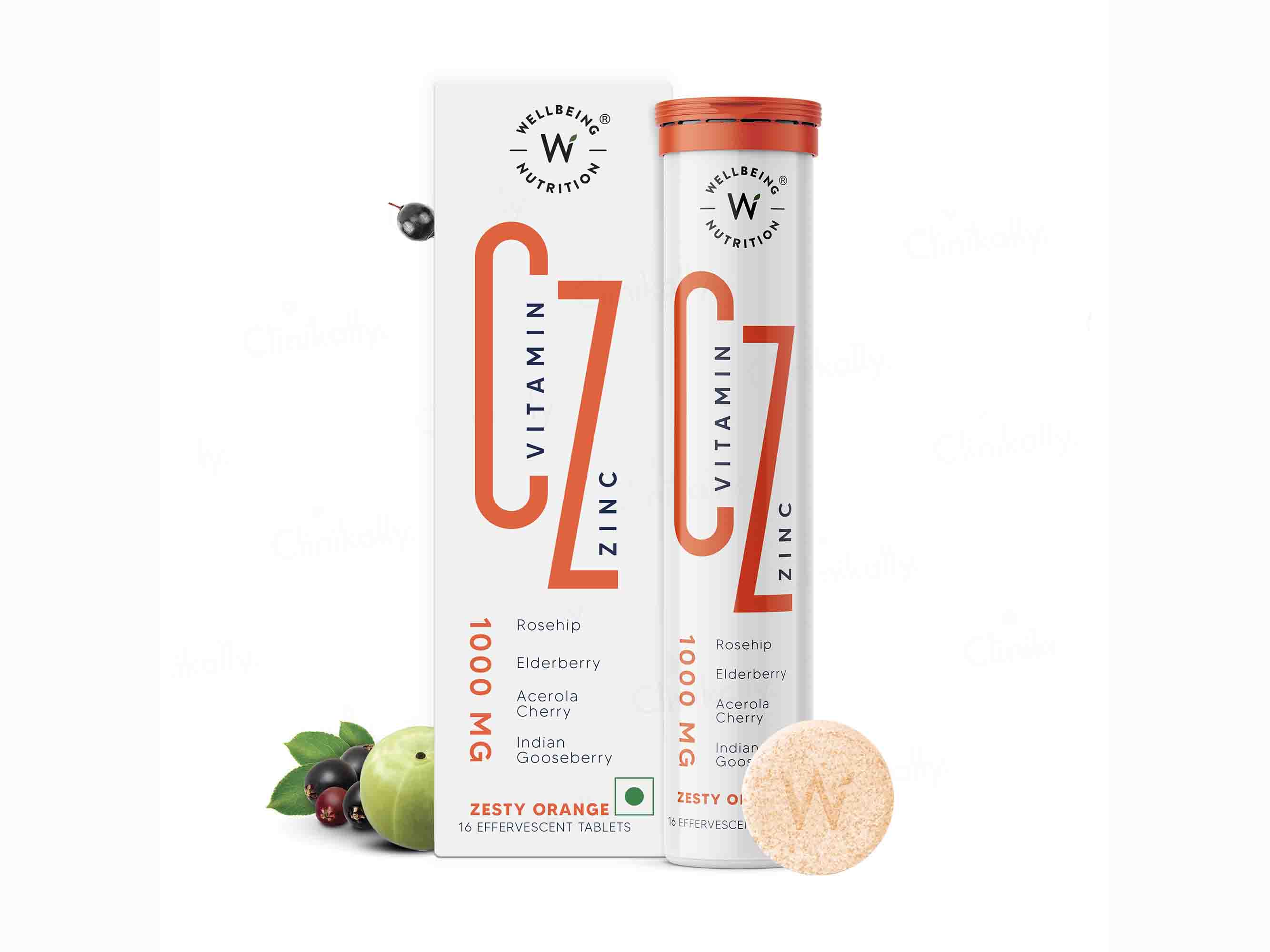 Wellbeing Nutrition Vitamin C + Zinc Tablet - Zesty Orange Flavour-Clinikally
