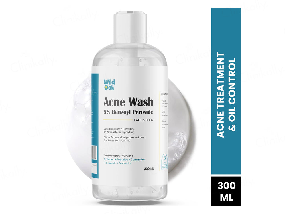 Wild Oak 5% Benzoyl Peroxide Acne Wash For Face & Body