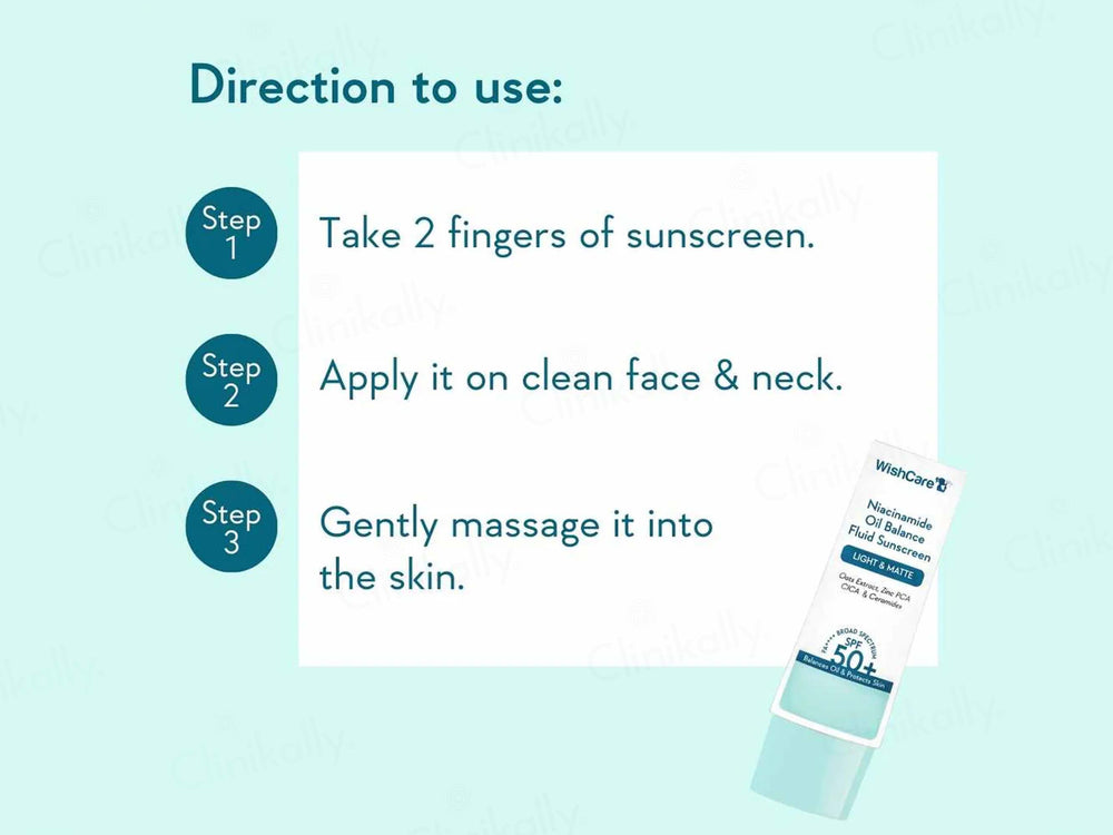 WishCare Niacinamide Oil Balance Light & Matte Fluid Sunscreen SPF 50+ PA++++