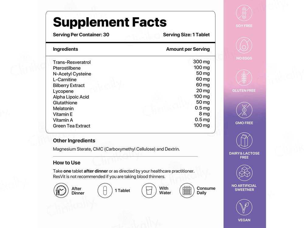 Decode Age ResVit Antioxidant Vegan Tablet
