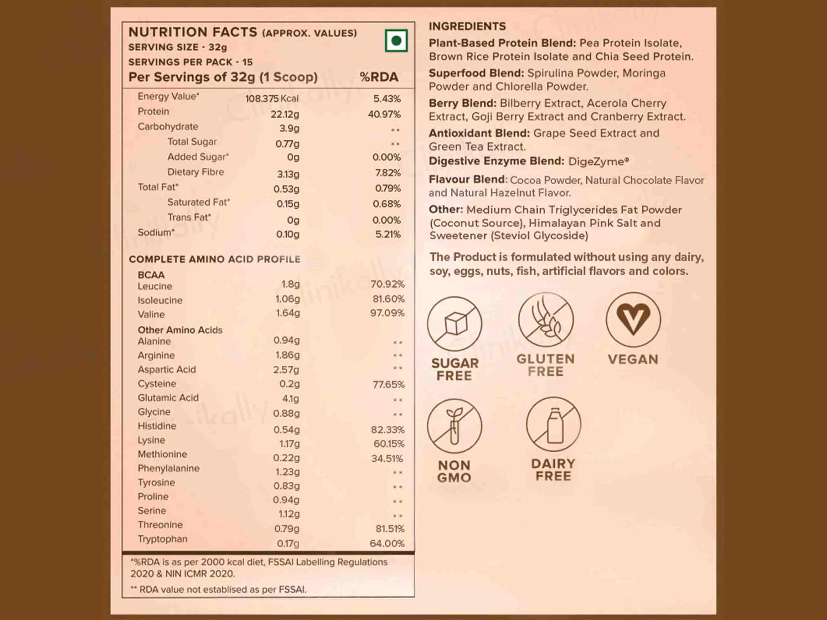 Wellbeing Nutrition Superfood Plant Protein Powder-Clinikally