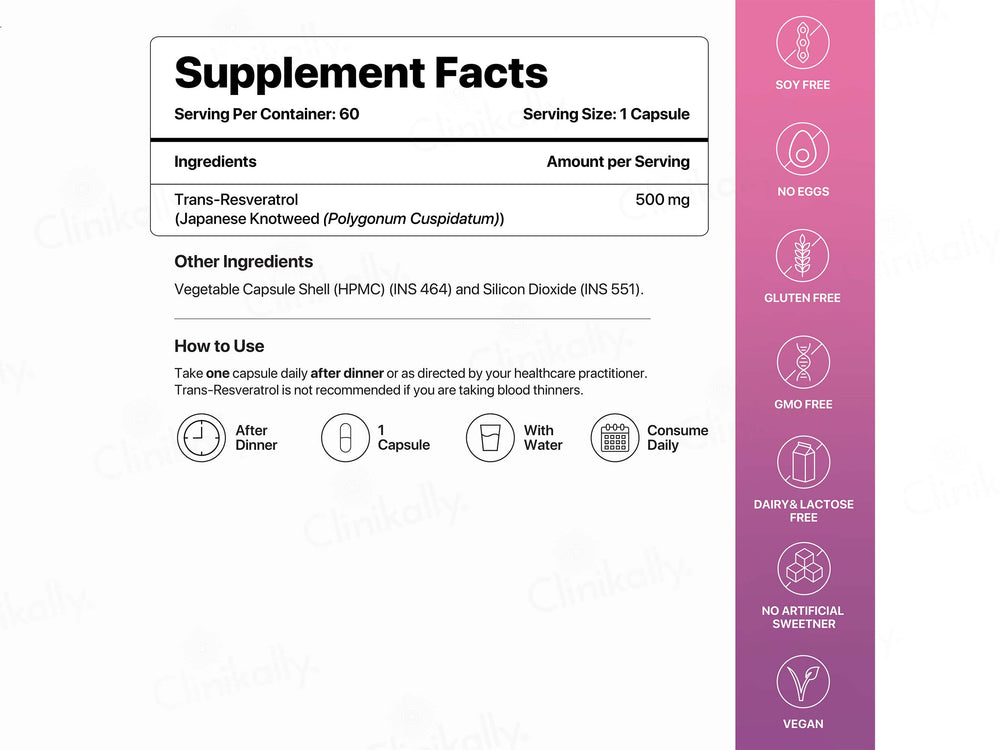 Decode Age Trans-Resveratrol 500 Vegan Capsule