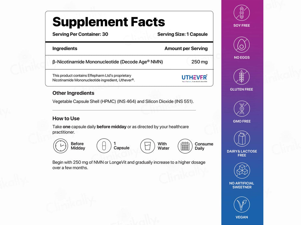 Decode Age Beta NMN 250 Vegan Capsule