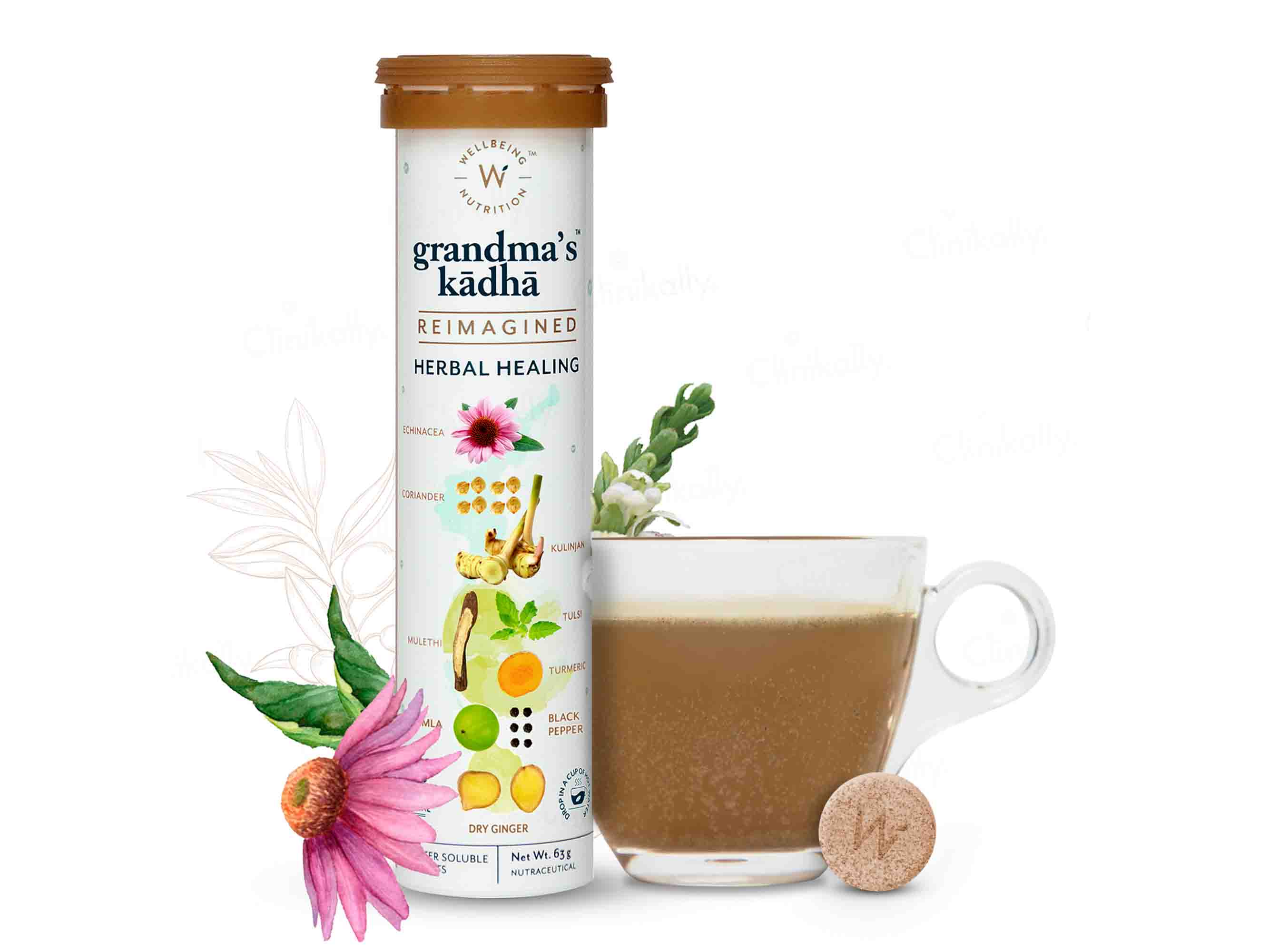 Wellbeing Nutrition Grandma's Kadha Herbal Tablet - Clinikally