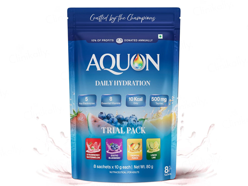 AQUON Daily Hydration Electrolyte Drink Mix Powder Trial Pack (4 Flavours)
