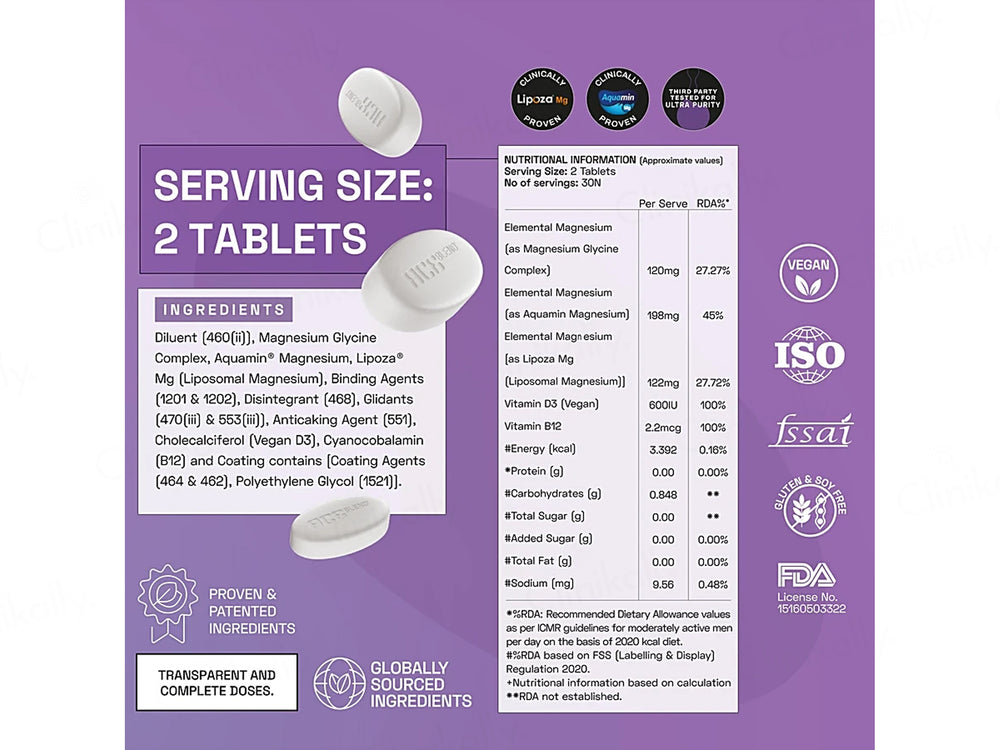 Ace Blend Max Liposomal Magnesium 440mg Health Supplement Tablet