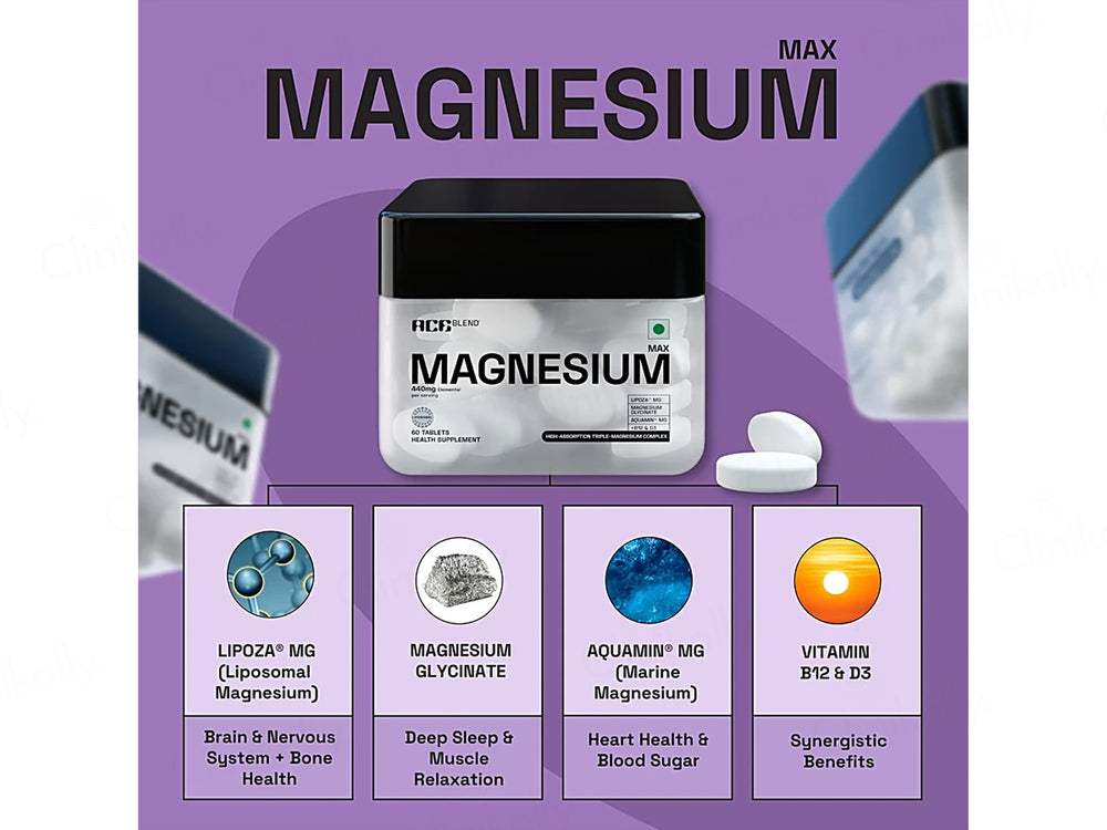 Ace Blend Max Liposomal Magnesium 440mg Health Supplement Tablet