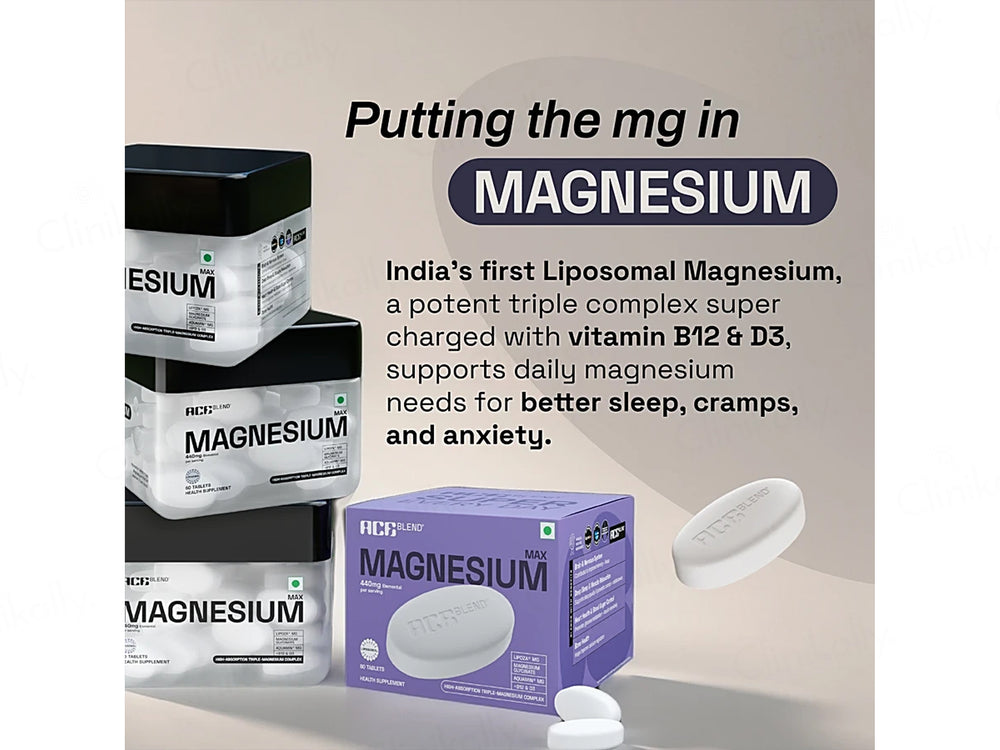 Ace Blend Max Liposomal Magnesium 440mg Health Supplement Tablet