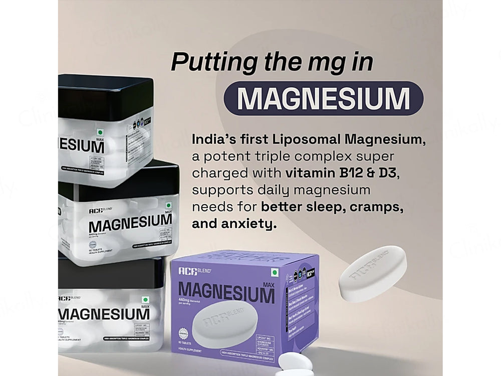 Ace Blend Max Liposomal Magnesium 440mg Health Supplement Tablet