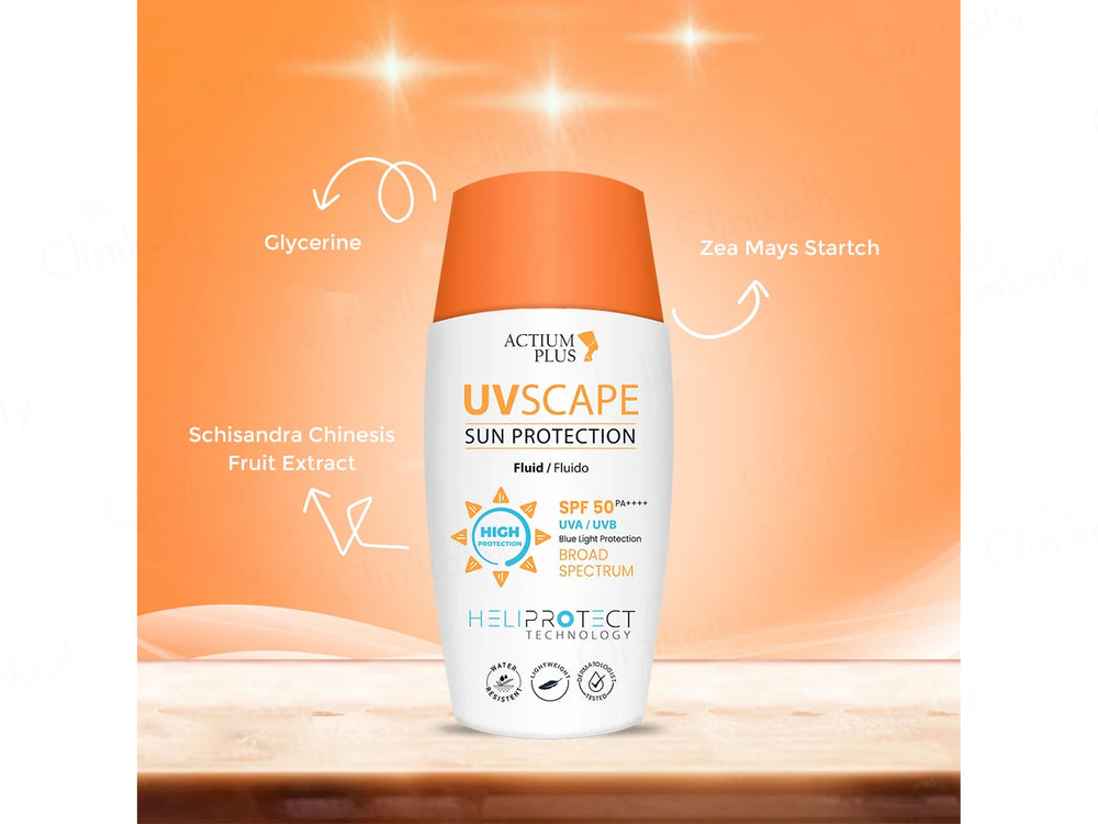 Actium Plus UVscape Sun Protection Broad Spectrum Fluid Sunscreen SPF 50 PA++++