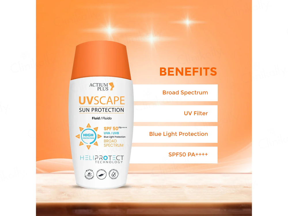 Actium Plus UVscape Sun Protection Broad Spectrum Fluid Sunscreen SPF 50 PA++++