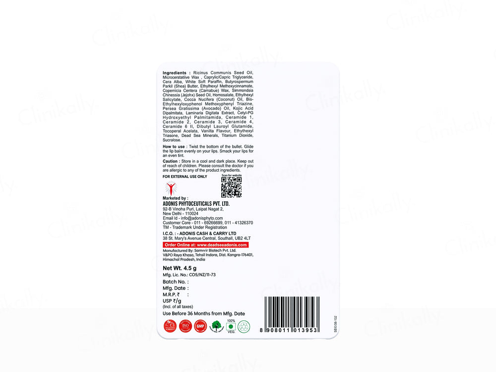 Adonis Ado White Lip Balm SPF 15 For Dark & Pigmented Lips