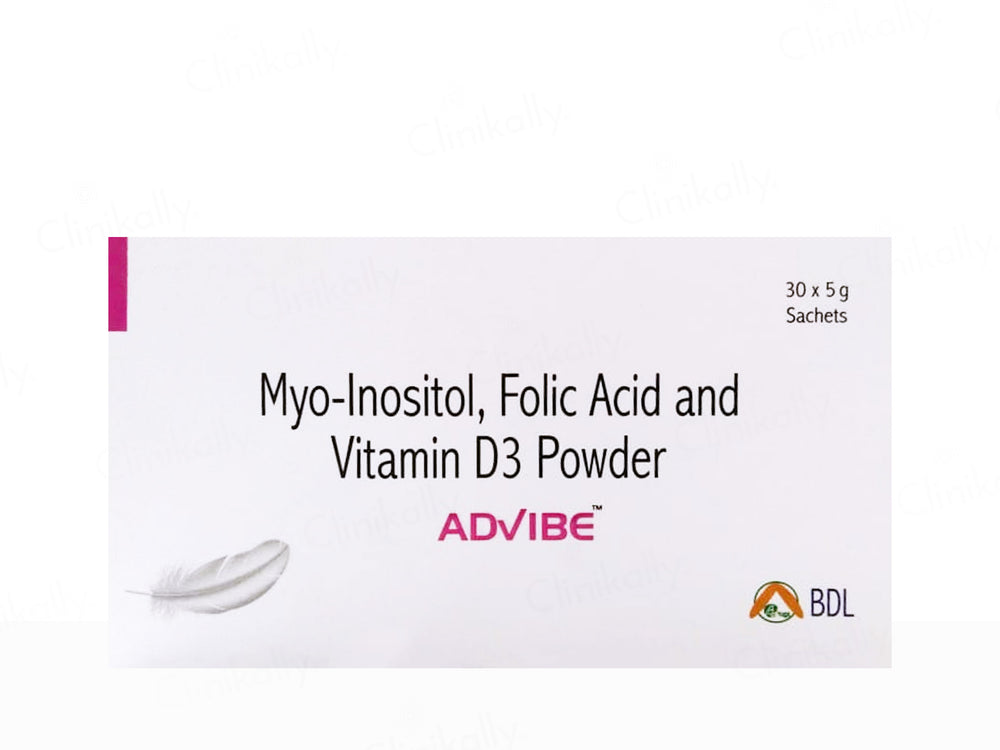 Advibe Myo-Inositol, Folic Acid & Vitamin D3 Nutraceutical Powder