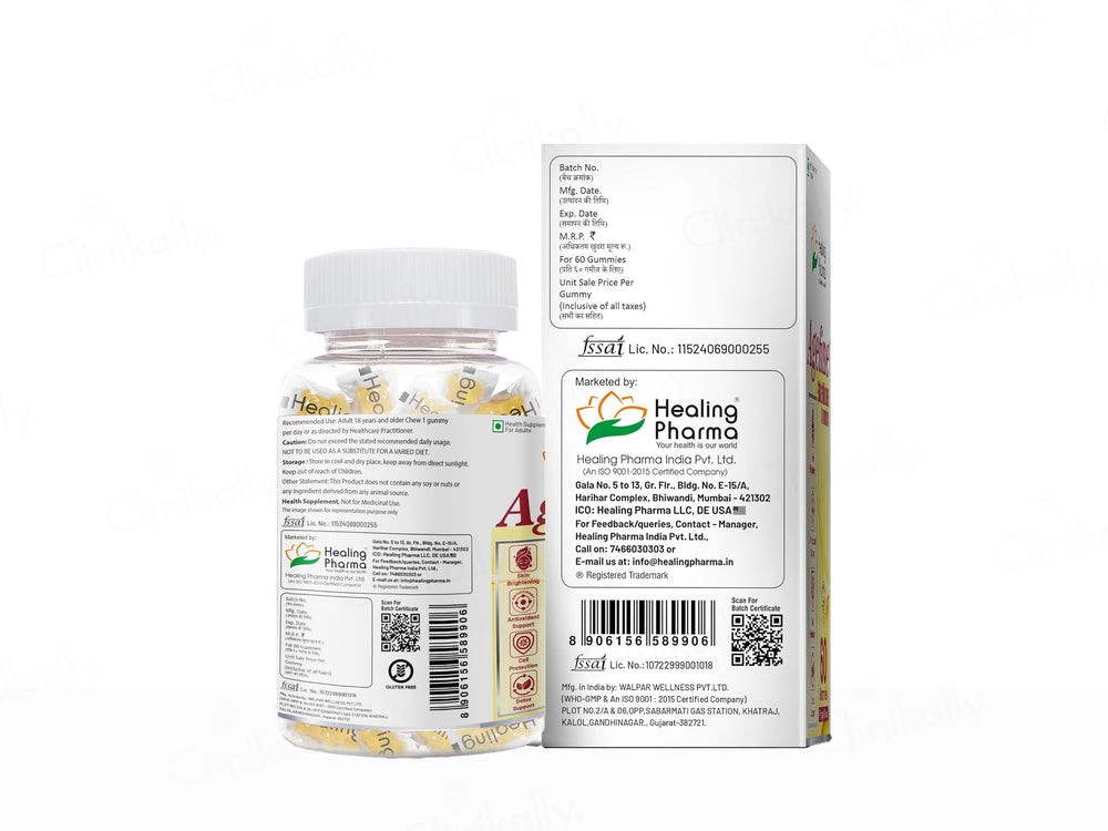 Agefine Glutathione Skin Brightening Gummies - Pineapple Flavour