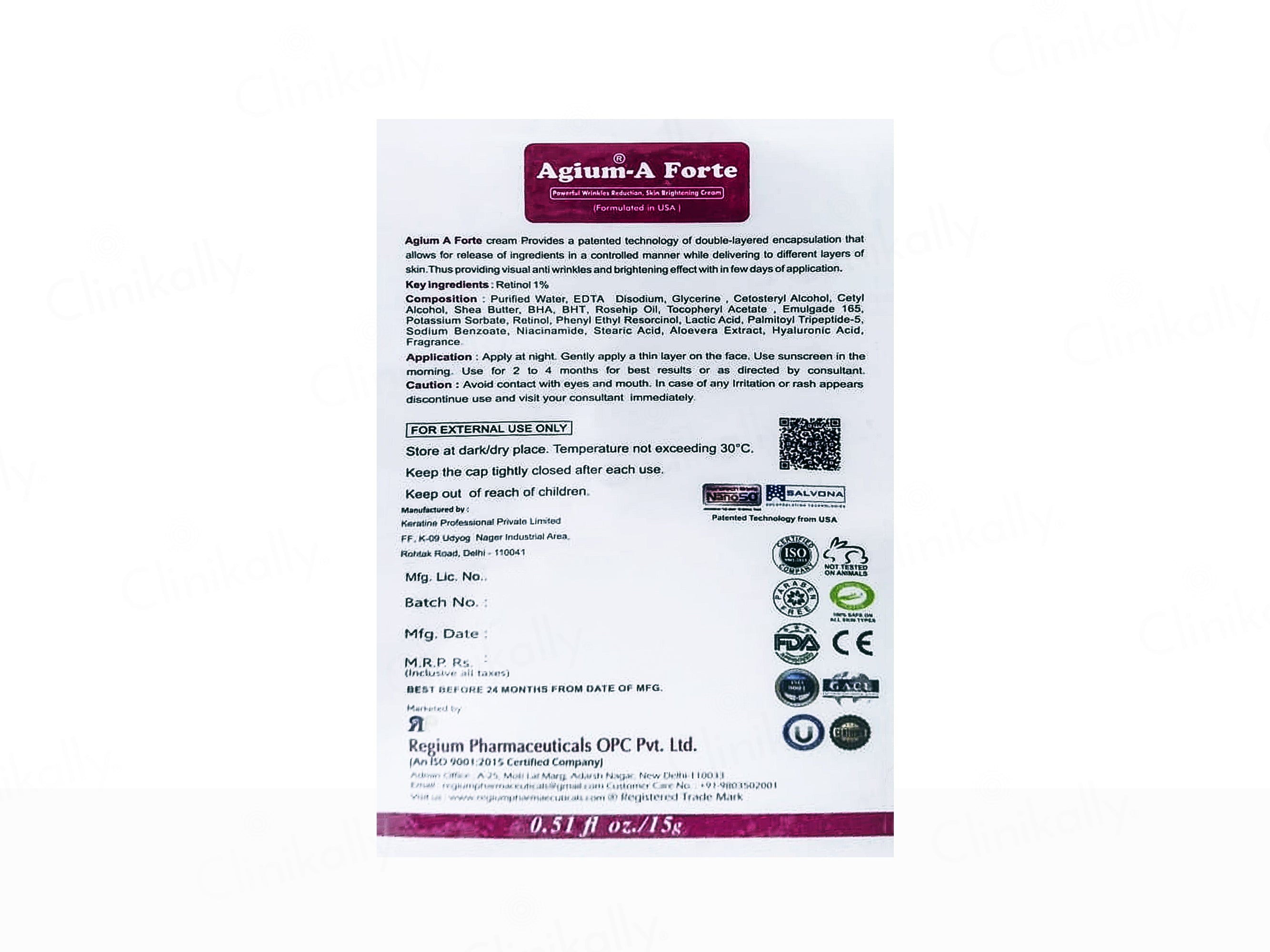 Agium-A Forte Skin Brightening Cream