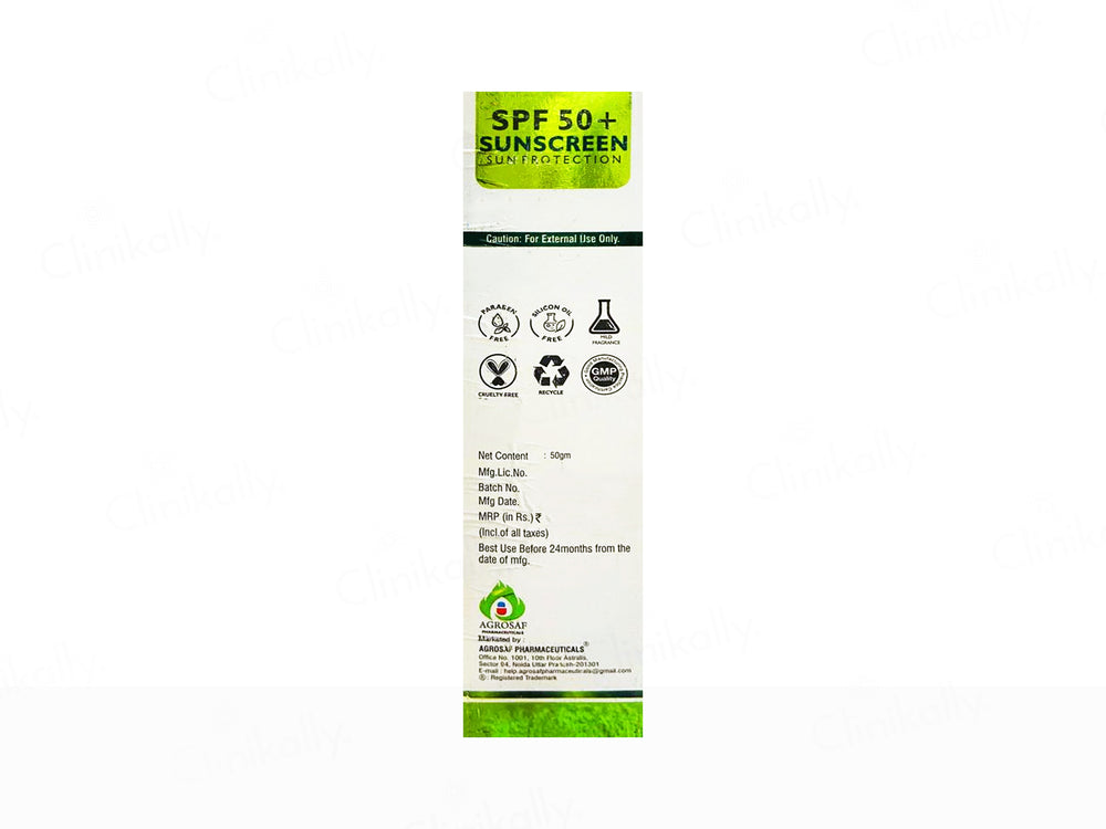 Agrosaf Sun Protection Matte Finish Sunscreen SPF 50+ PA+++