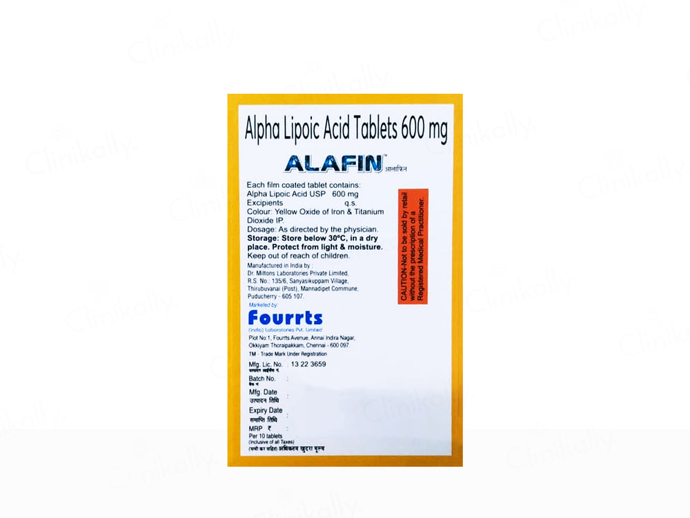 Alafin Alpha Lipoic Acid 600mg Tablet