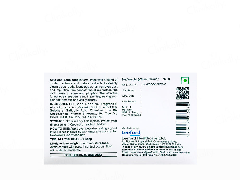 Alite Anti Acne Salicylic Acid & Tea Tree Oil Soap