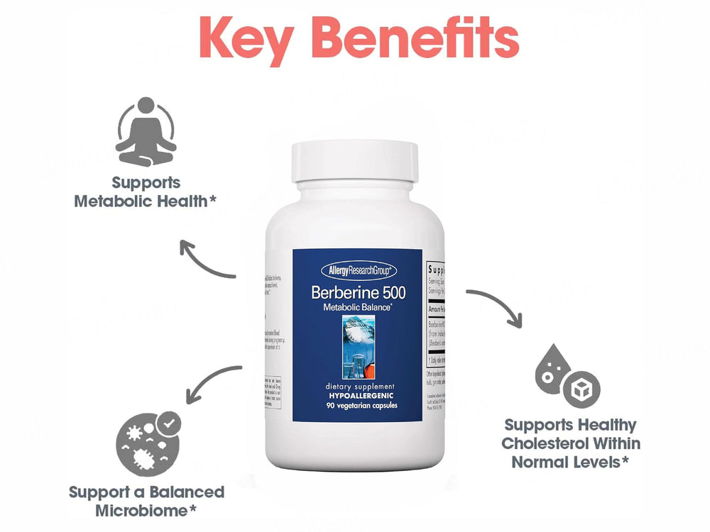 Allergy Research Group Berberine 500 Dietary Supplement Vegetarian Capsule
