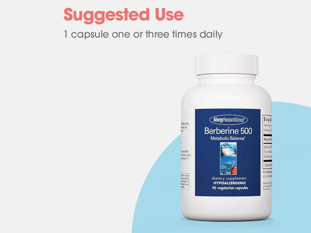 Allergy Research Group Berberine 500 Dietary Supplement Vegetarian Capsule