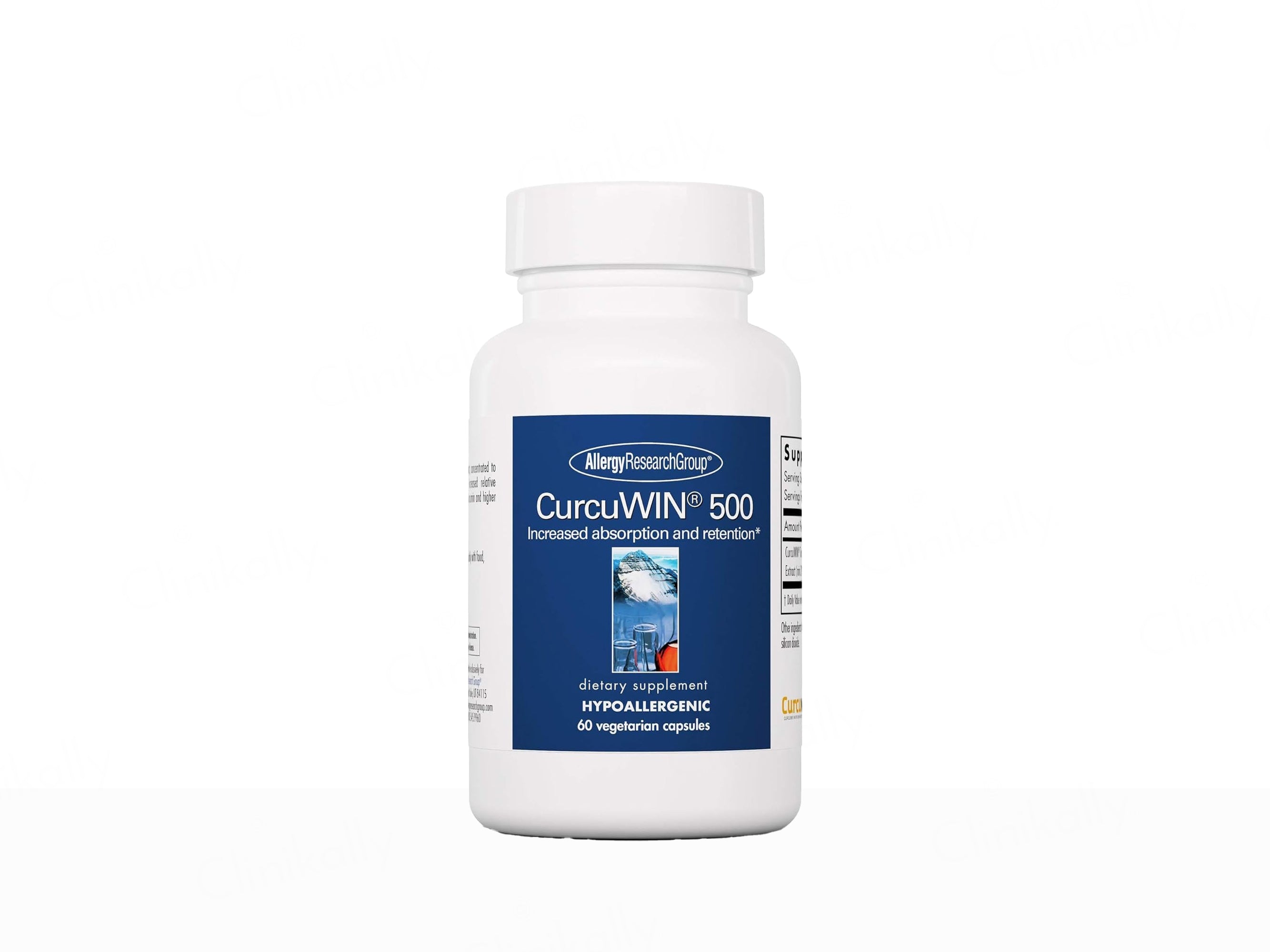 Allergy Research Group Curcuwin 500 Dietary Supplement Vegetarian Capsule