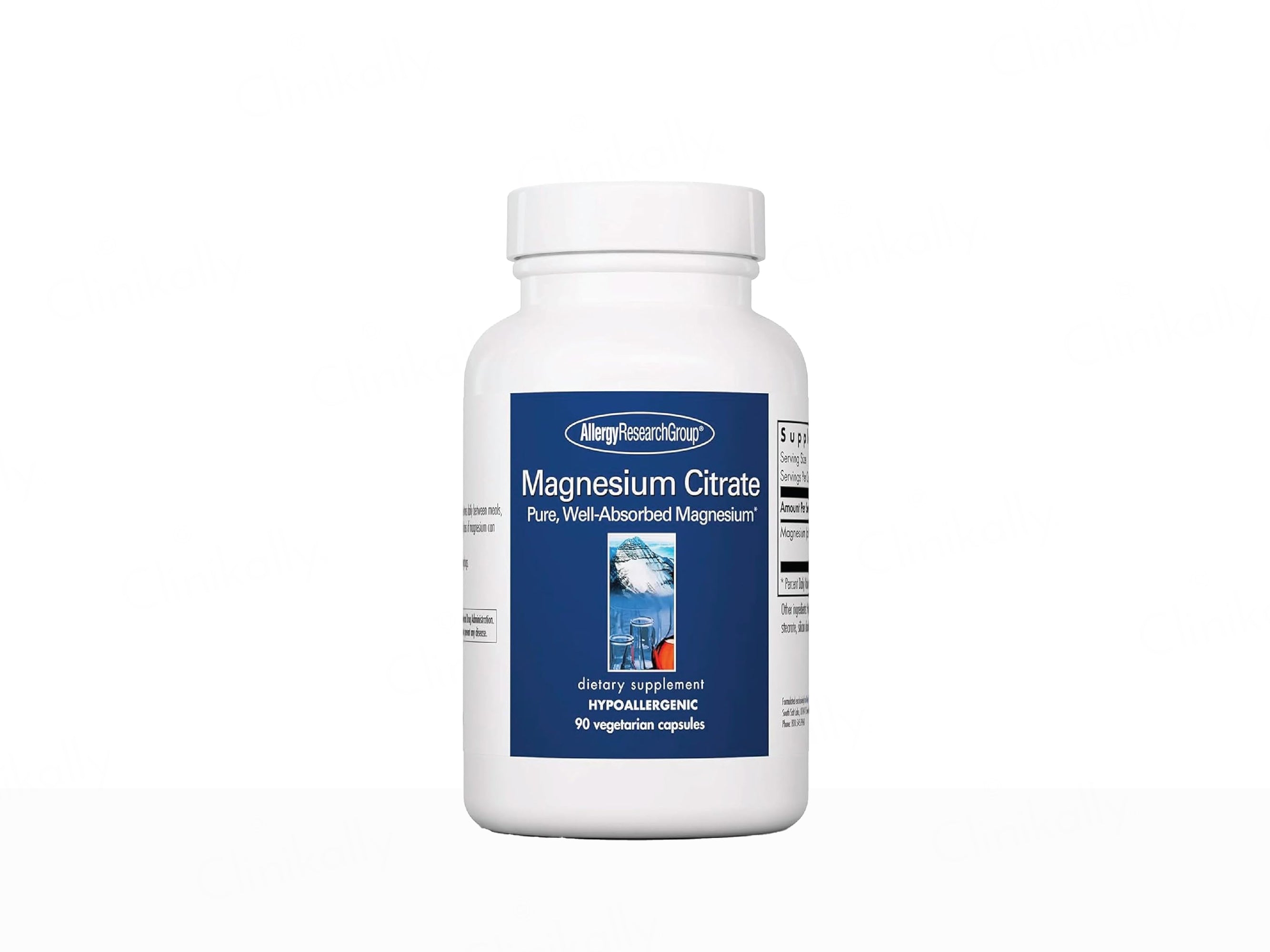 Allergy Research Group Magnesium Citrate Dietary Supplement Vegetarian Capsule