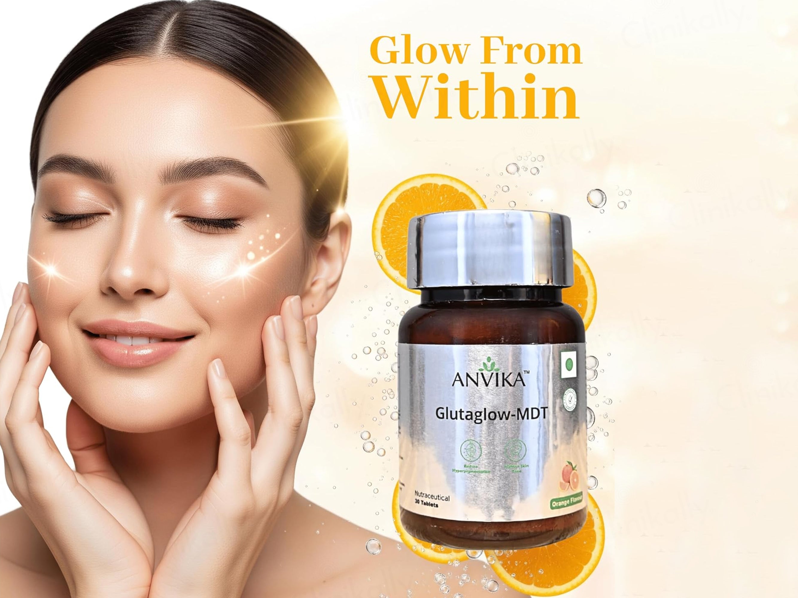 Anvika Gluta Glow MDT Nutraceutical Tablet - Orange Flavour