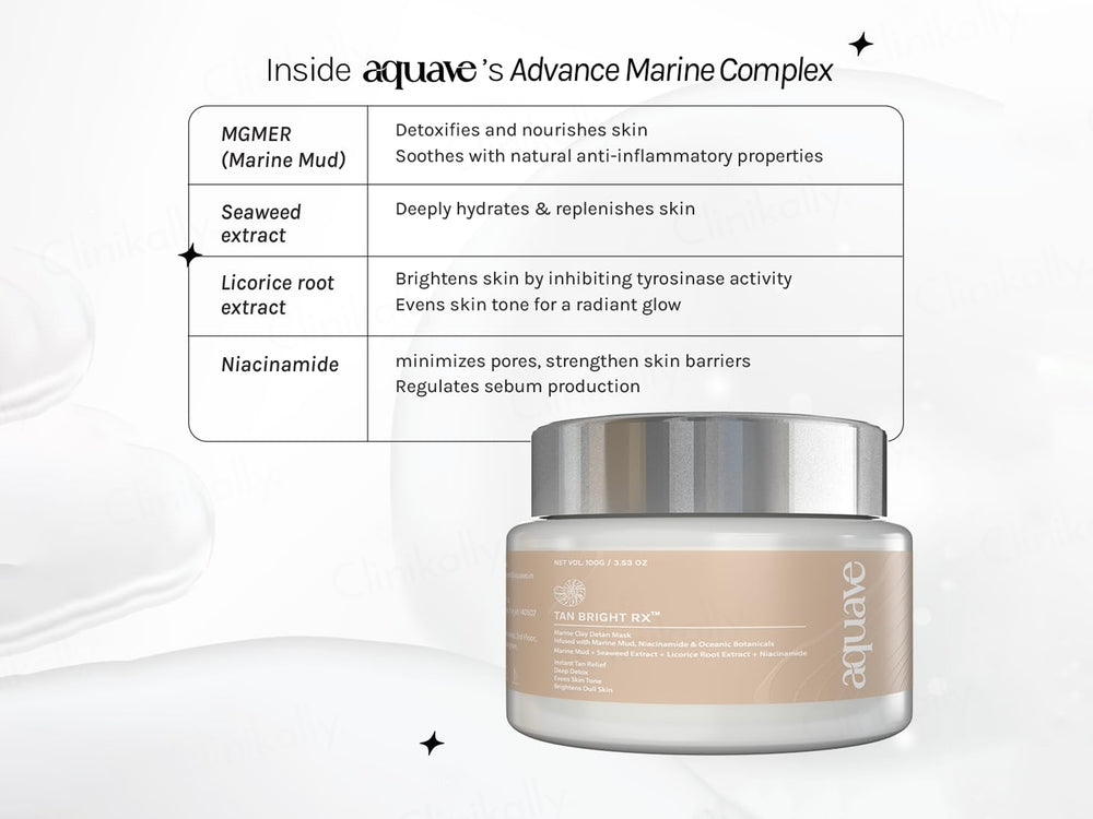 Aquave Tan Bright RX Marine Clay Detan Face Mask