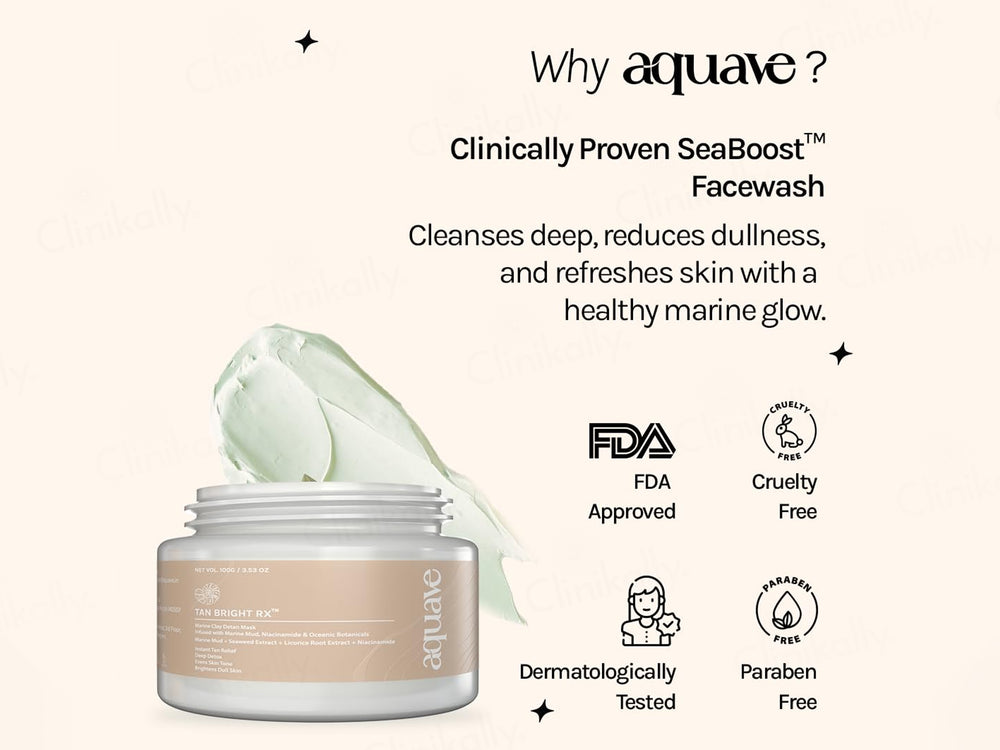 Aquave Tan Bright RX Marine Clay Detan Face Mask