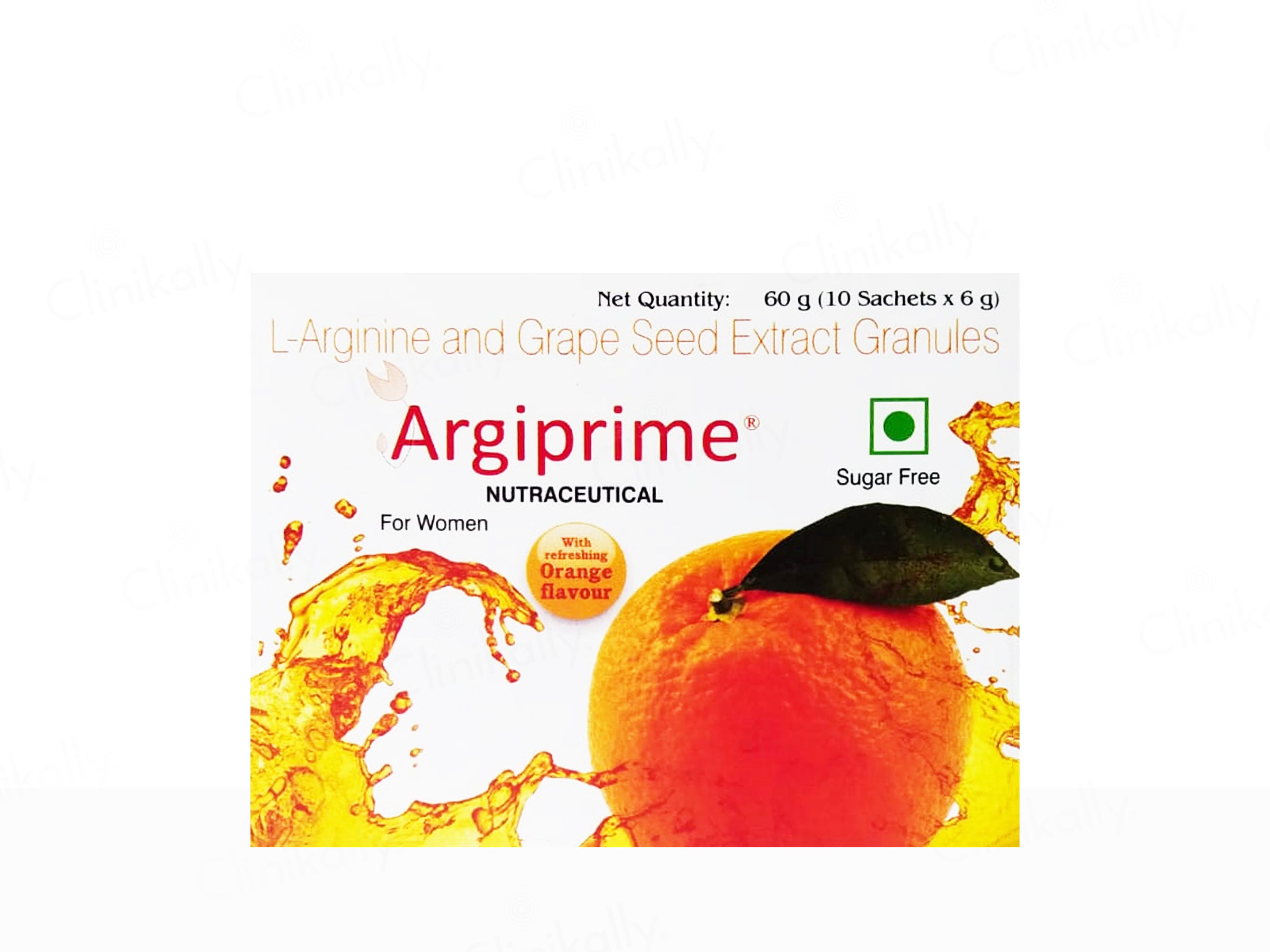 Argiprime Nutraceutical Sugar Free Granules For Women - Orange Flavour