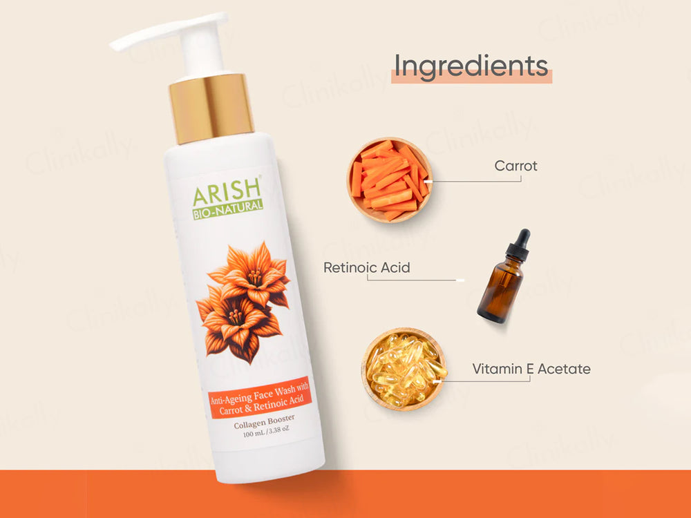 Arish Bio-Natural Anti-Ageing Collagen Booster Face Wash With Carrot & Retinoic Acid
