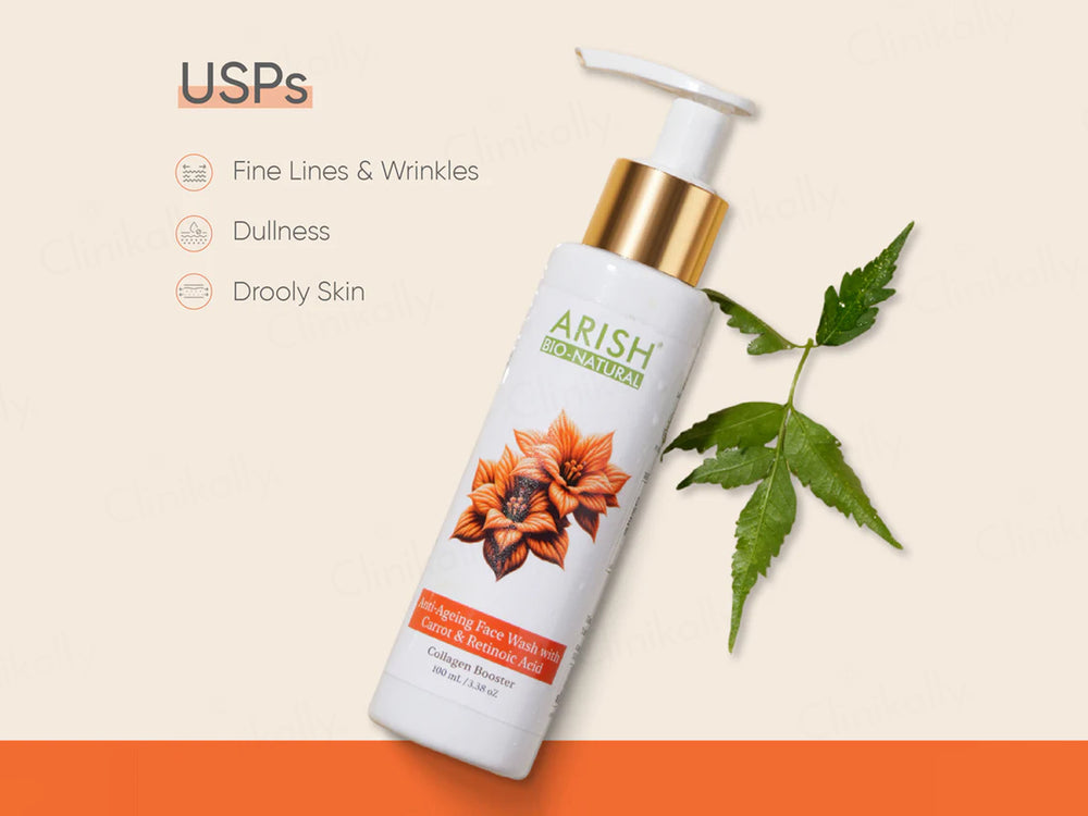 Arish Bio-Natural Anti-Ageing Collagen Booster Face Wash With Carrot & Retinoic Acid