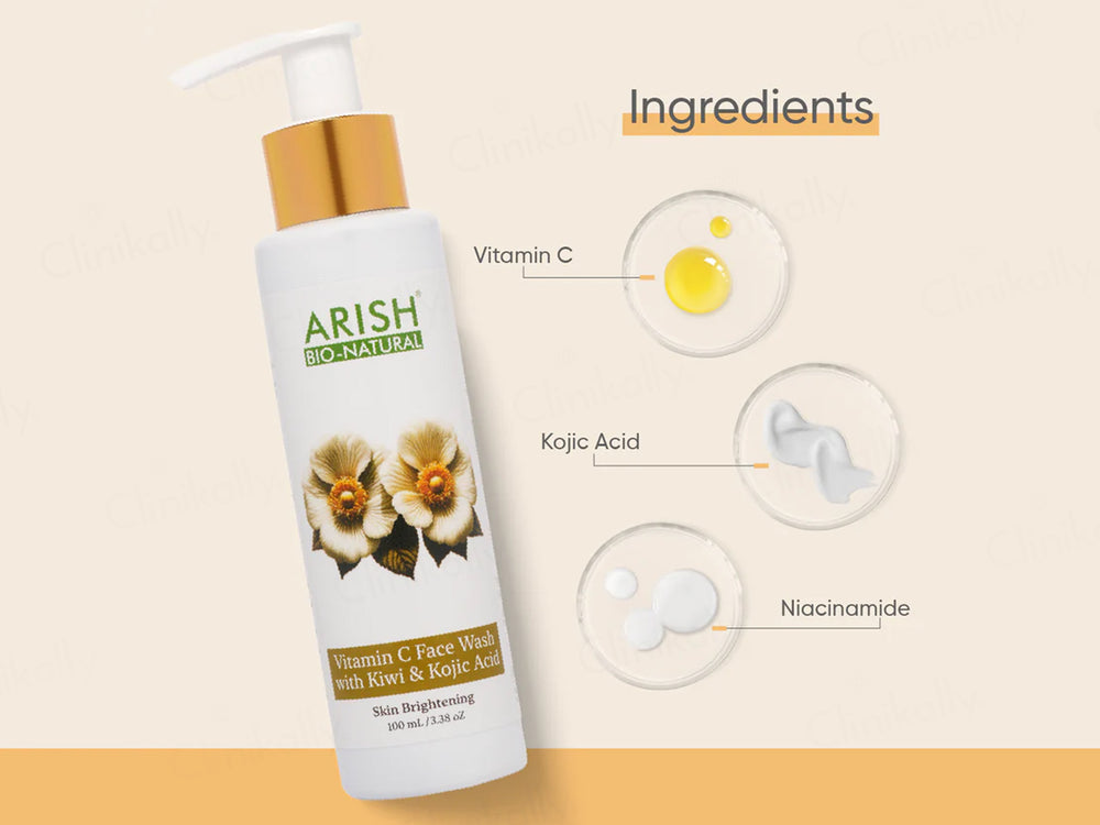 Arish Bio-Natural Vitamin C Skin Brightening Face Wash With Kiwi & Kojic Acid