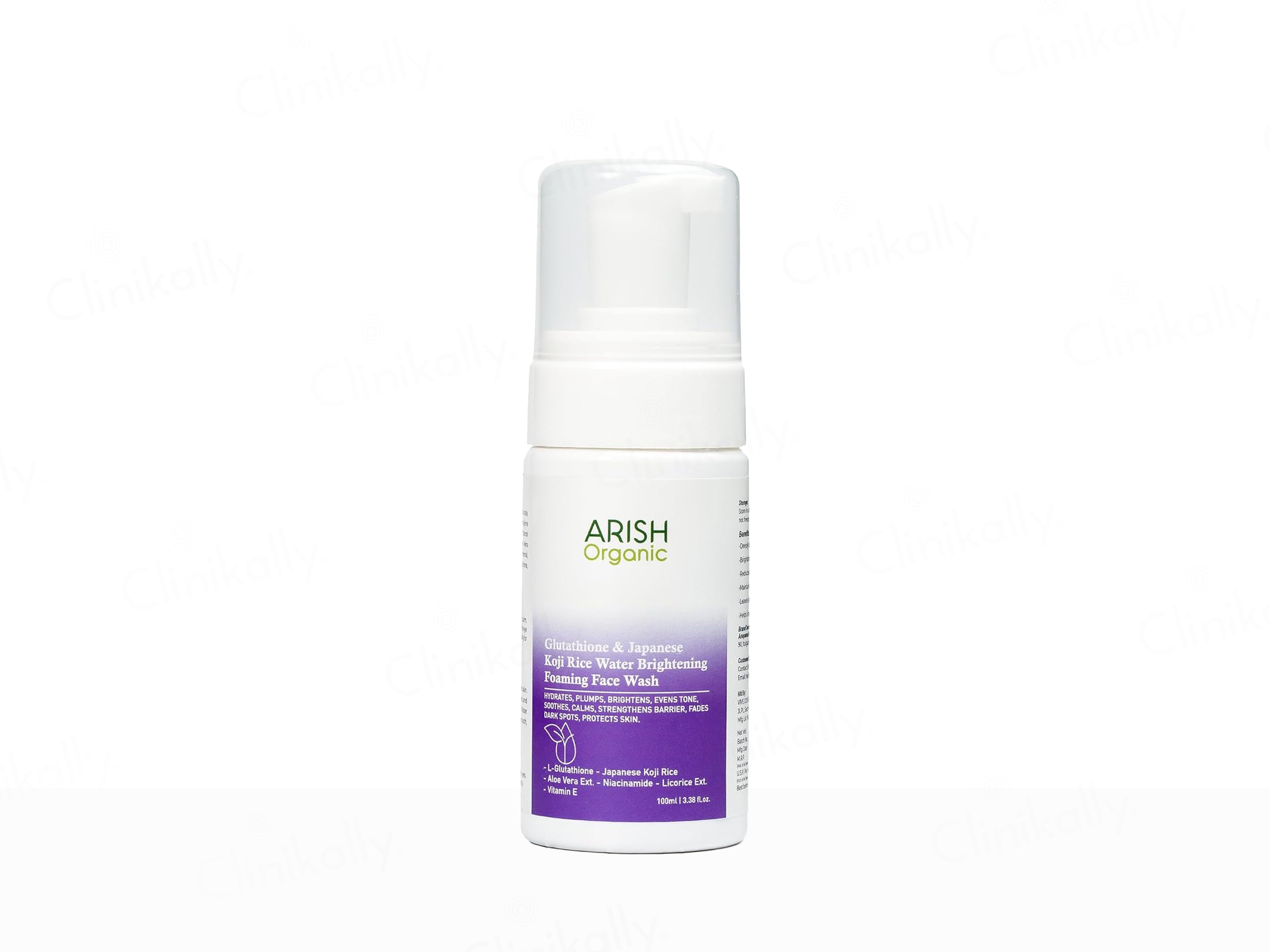 Arish Organic Glutathione & Japanese Koji Rice Water Brightening Foaming Face Wash