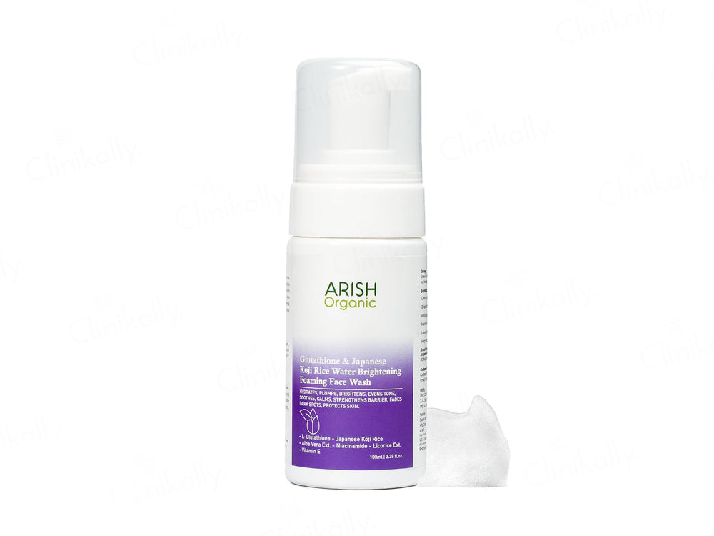 Arish Organic Glutathione & Japanese Koji Rice Water Brightening Foaming Face Wash
