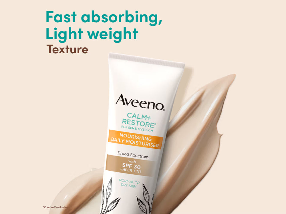Aveeno Calm+ Restore Nourishing Daily Moisturiser Sheer Tint SPF 30