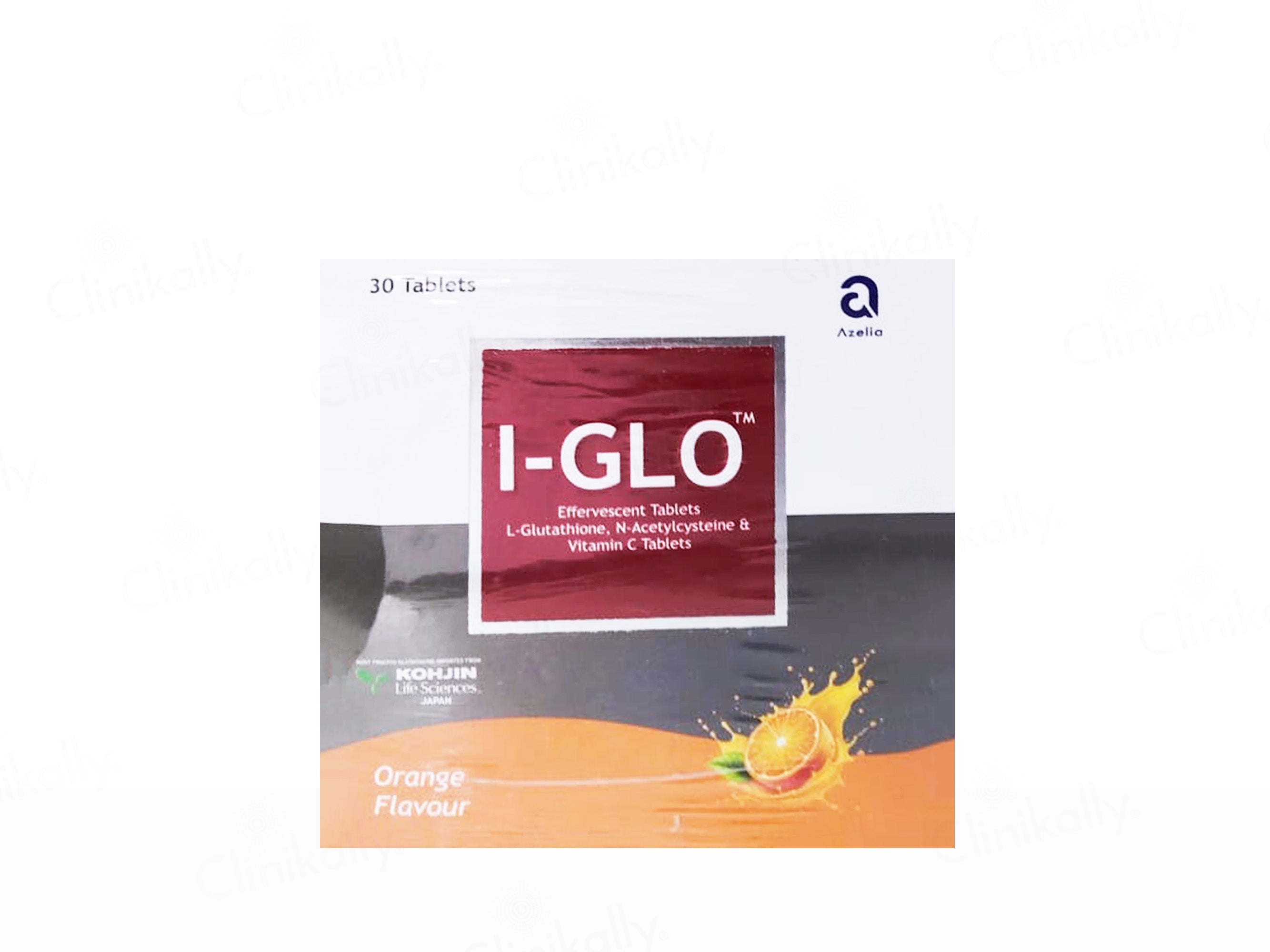 Azelia I-Glo Glutathione Vitamin C Effervescent Tablet - Orange Flavour