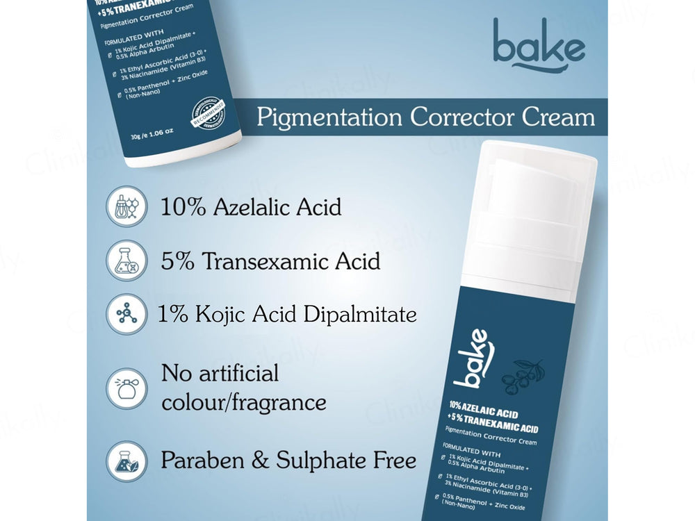 BAKE 10% Azelaic Acid + 5% Tranexamic Acid Pigmentation Corrector Cream