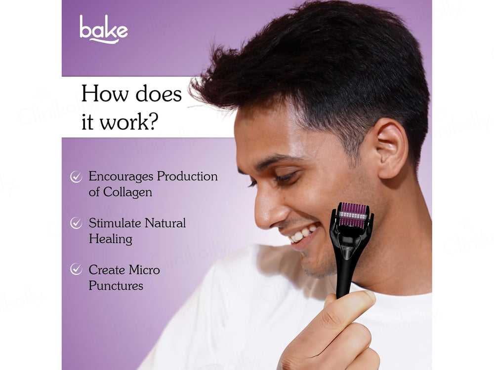 BAKE Derma Roller Microneedling Device For Collagen Production and Hair Growth