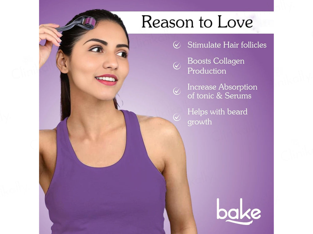 BAKE Derma Roller Microneedling Device For Collagen Production and Hair Growth