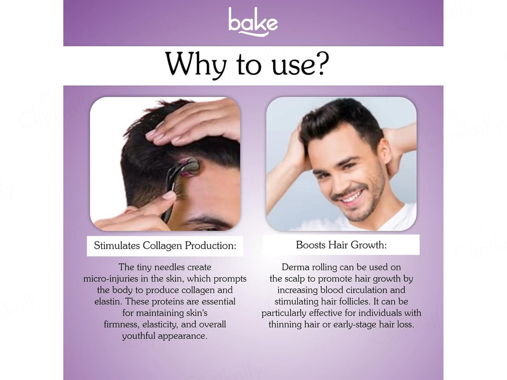BAKE Derma Roller Microneedling Device For Collagen Production and Hair Growth