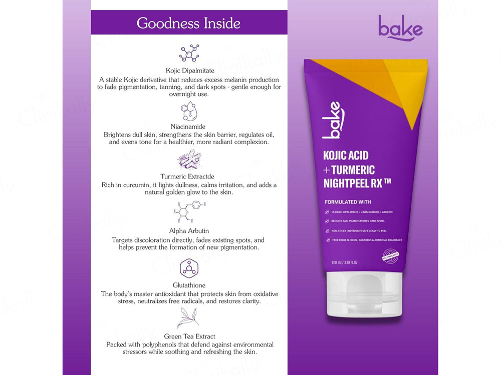 BAKE Kojic Acid + Turmeric Nightpeel Rx Face Mask
